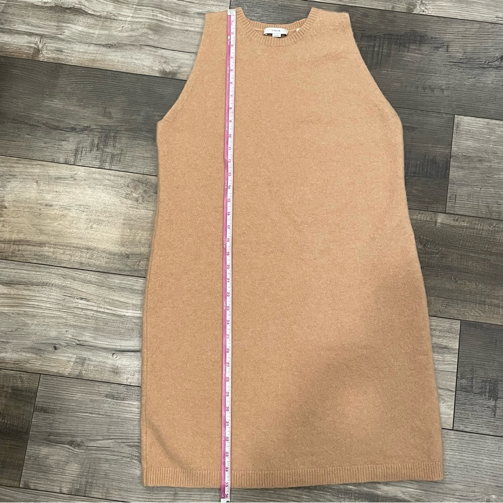 Vince Sleeveless Wool Blend Sweater Dress Tan XL - Picture 4 of 7